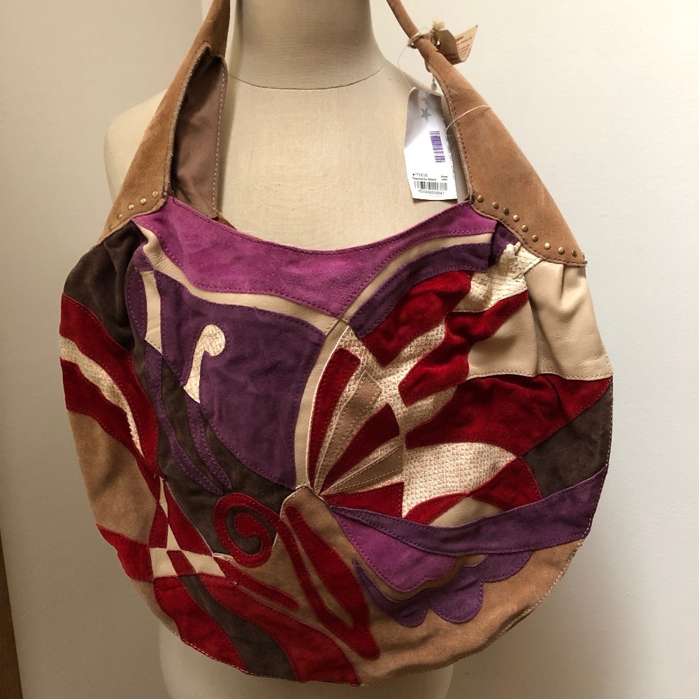 LUCKY BRAND SUEDE BUTTERFLY HOBO BAG NWT